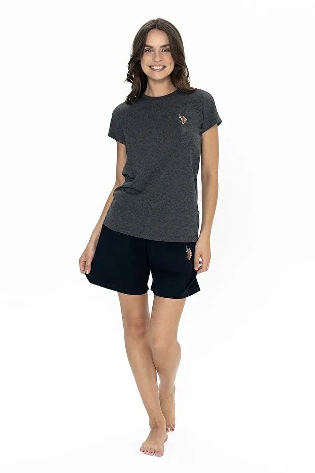 Женская пижама с коротким рукавом U.S. Polo Assn., Anthracite Melange
