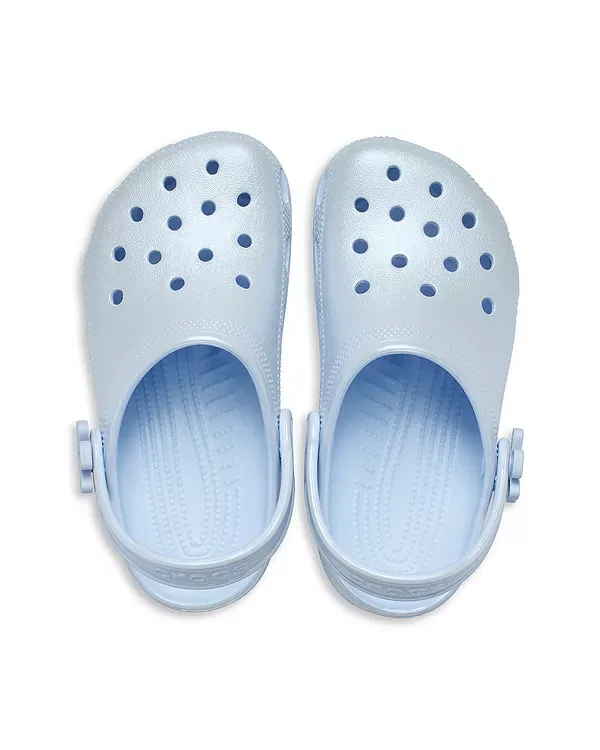 Детские сабо для девочек с жемчужным покрытием Crocs, Blue Frost — фото 4
