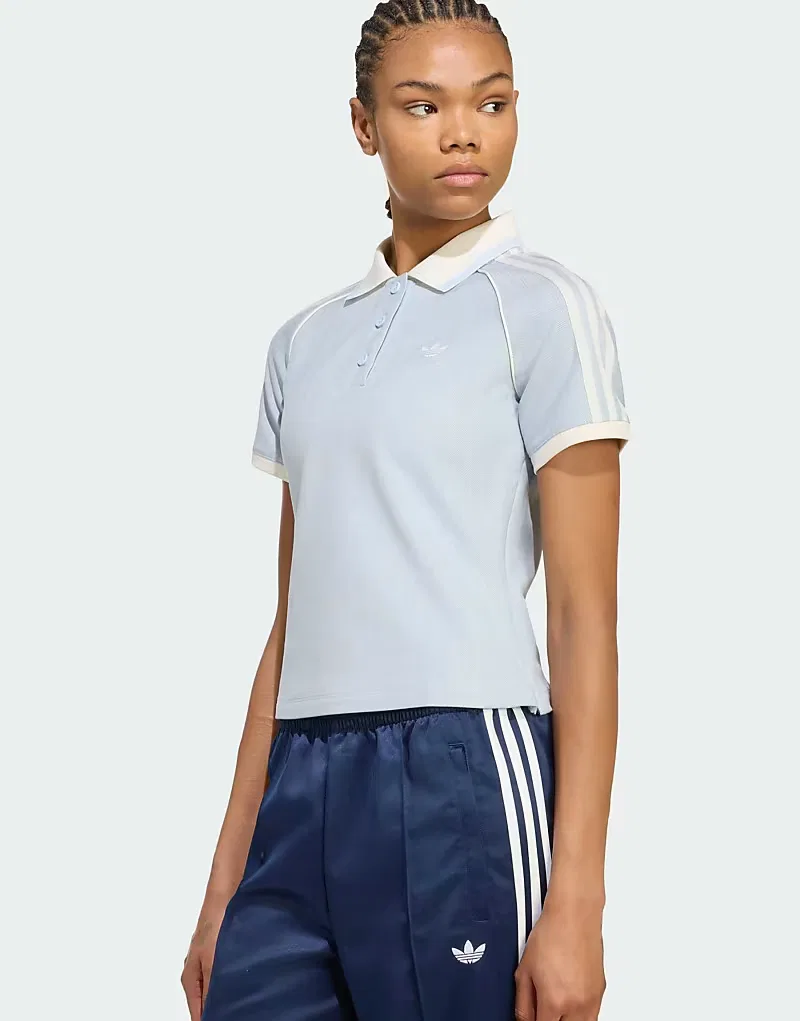 Поло Adidas Originals из твида "кристальное небо" — фото 4