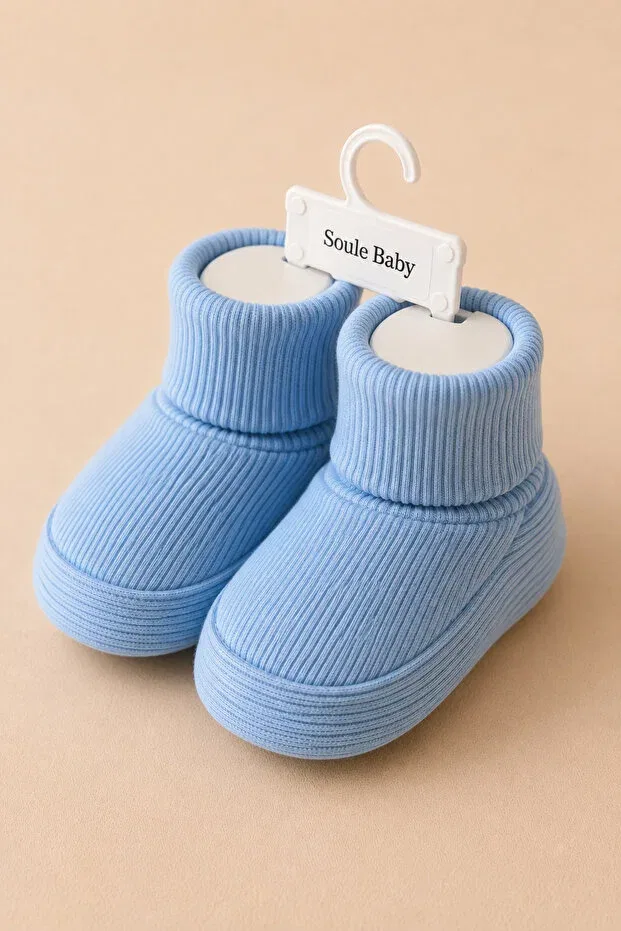 Детские пинетки для новорожденных хлопковые органические Souleessentials, Blue — фото 3