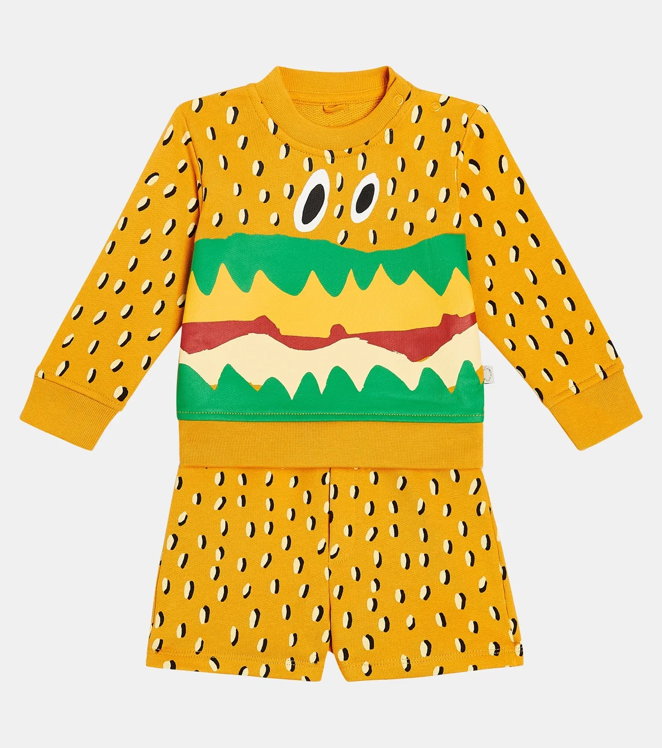 Комплект из толстовки и шорт для малышей Stella Mccartney Kids, желтый — фото 2