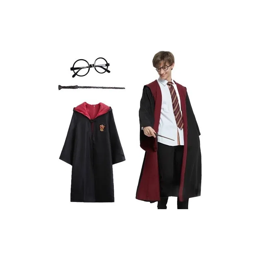 Детский костюм с капюшоном Gryffindor с палочкой и очками, Разноцветный Trend Kapında