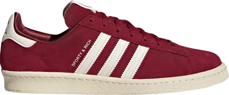Кроссовки Adidas Sporty & Rich x Campus 80s 'Collegiate Burgundy', красный — фото 2