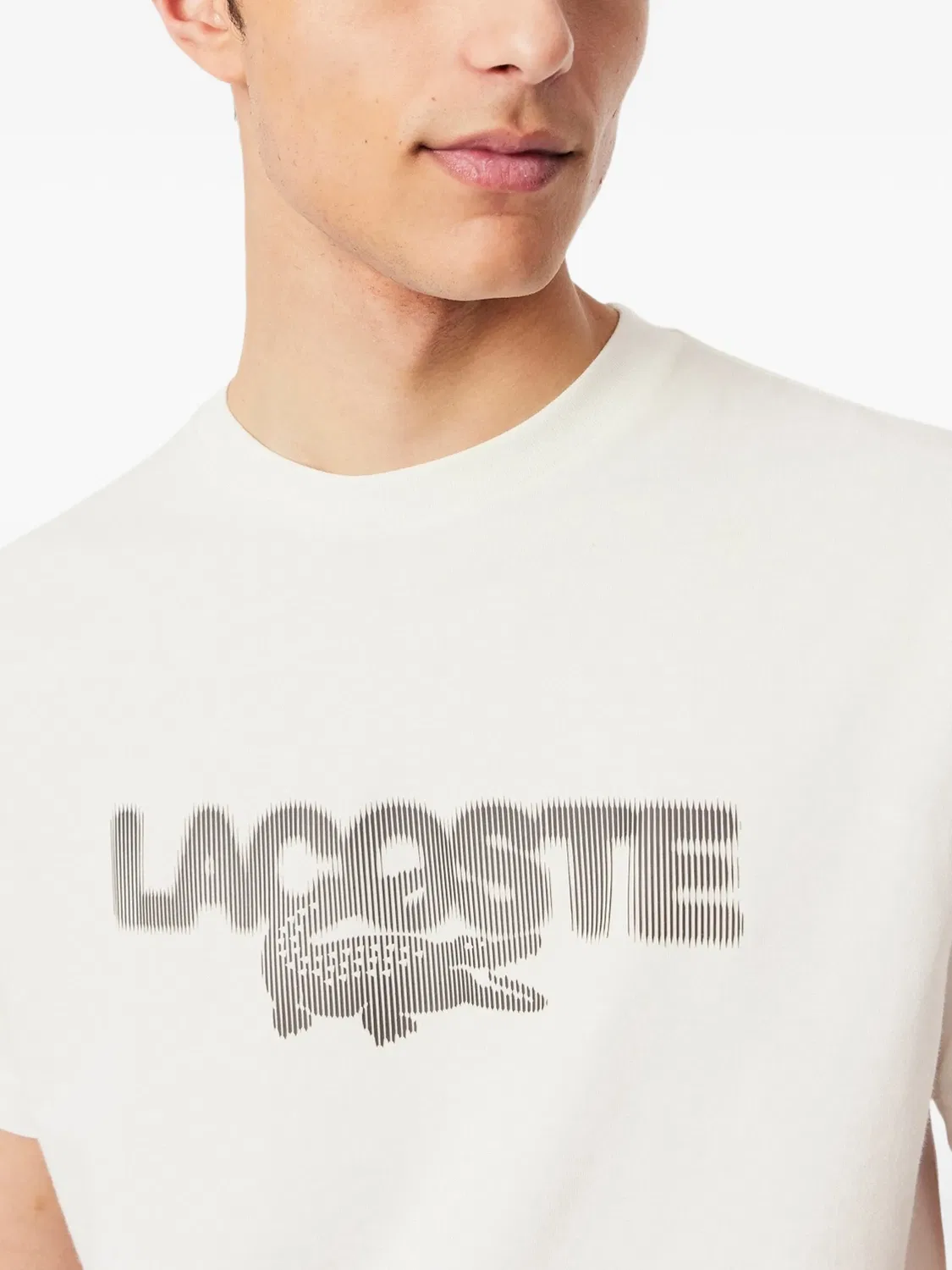 Футболка с логотипом нейтрального цвета Lacoste, нейтральные — фото 2