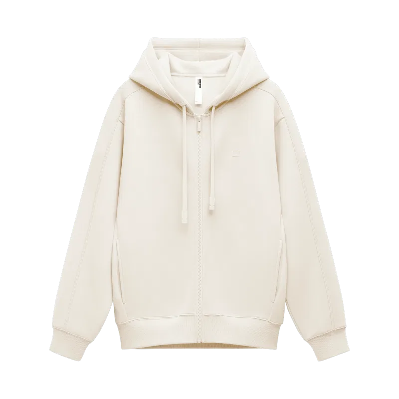 Детское худи на молнии с капюшоном и множеством карманов Banana In, Ivory White