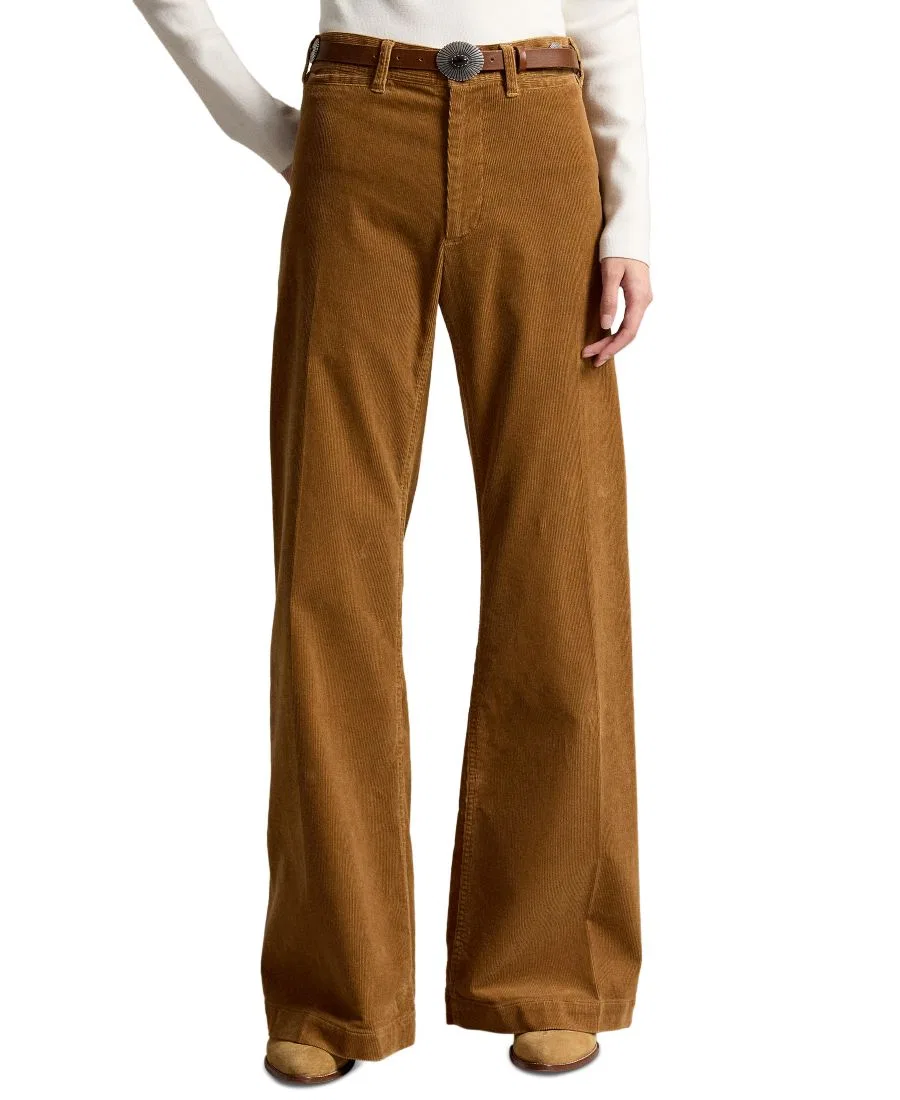 Женские брюки-клеш из вельвета Beaton Corduroy Flared Pants Polo Ralph Lauren, Tan