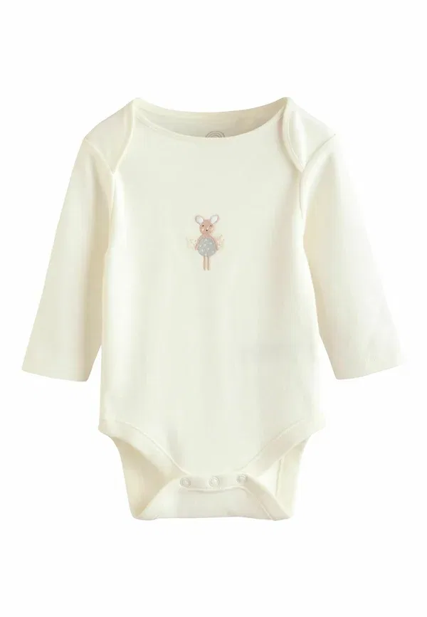 Боди с длинным рукавом Regular fit - 5 pack long sleeve Next, Ecru Fairy Mouse, кремовый — фото 2