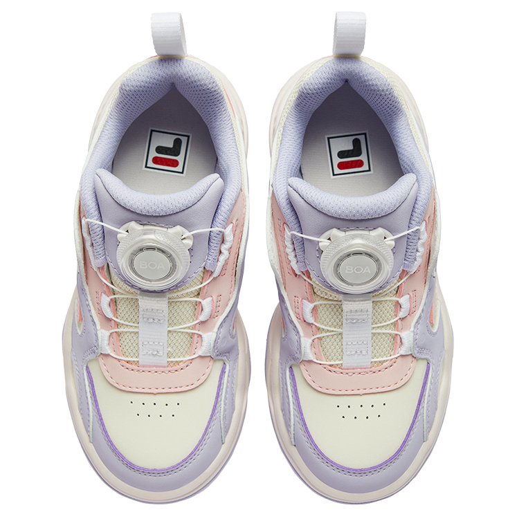 Boa low-top детские скейтбординг кроссовки milk white twilight purple для детей 3-7 лет FILA KIDS, белый белый Dusk фиолетовый — фото 4