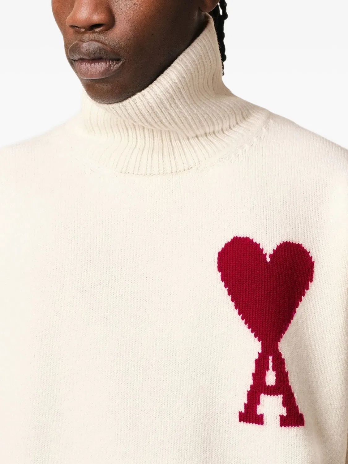 AMI Paris Свитер Ami de Coeur Белый — фото 4