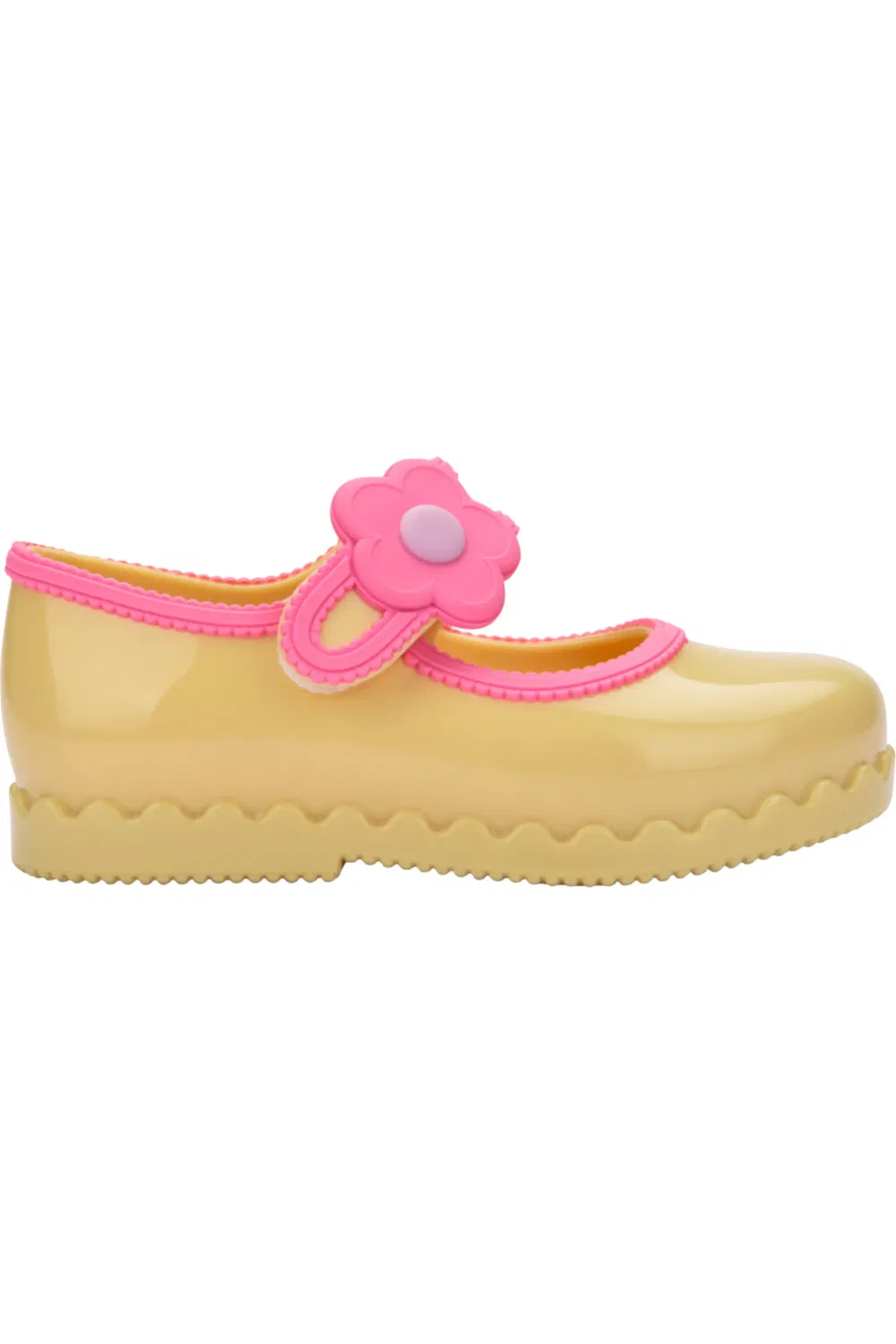 Детские туфли Мэри Джейн на регулируемом ремешке Mini Melissa, желтый/розовый — фото 2