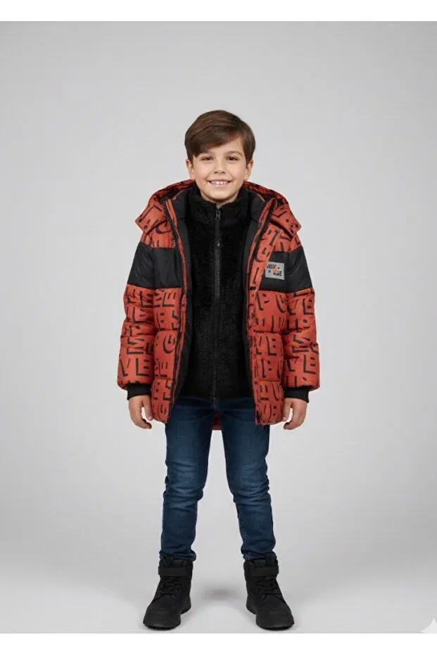 Детское пальто для мальчиков с капюшоном Butik, Orange