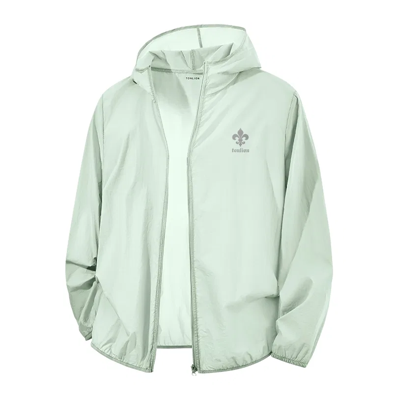 Детская куртка для мальчиков с защитой от солнца Tonlion, Цвет Ultra-Thin Sunscreen Bean Green (Tb Gothic Gray Shadow Chest Label)