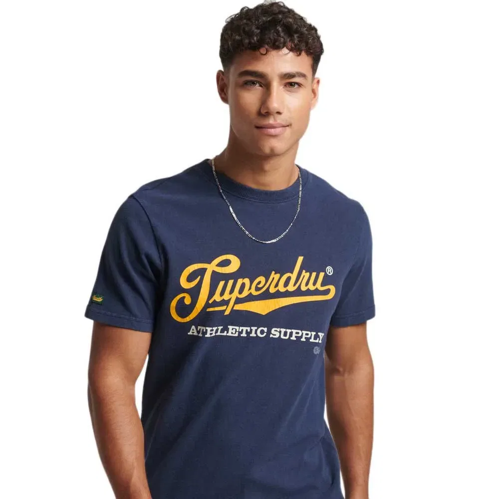 Футболка с коротким рукавом Vintage Scripted College Superdry, синий