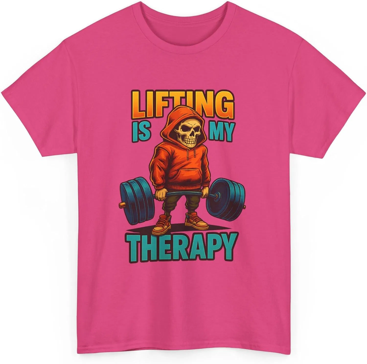 Футболка с принтом Lifting Is My Therapy, Heliconia — фото 2