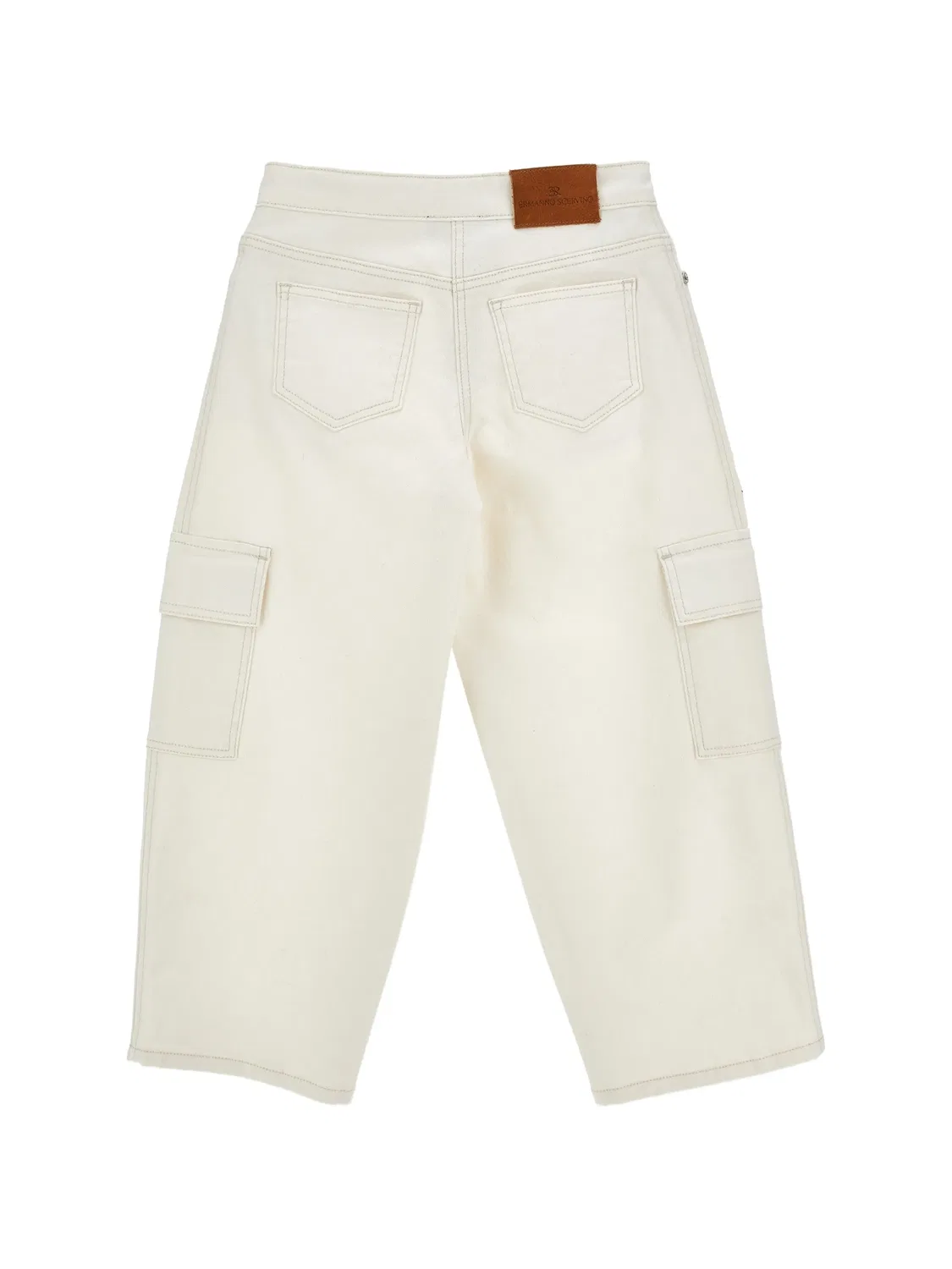 Джинсы карго со складками Ermanno Scervino Junior, нейтральные цвета — фото 2