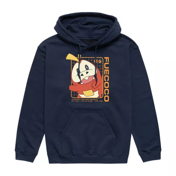 

Мужская худи с принтом покемона Фуэко и статистикой Licensed Character, синий