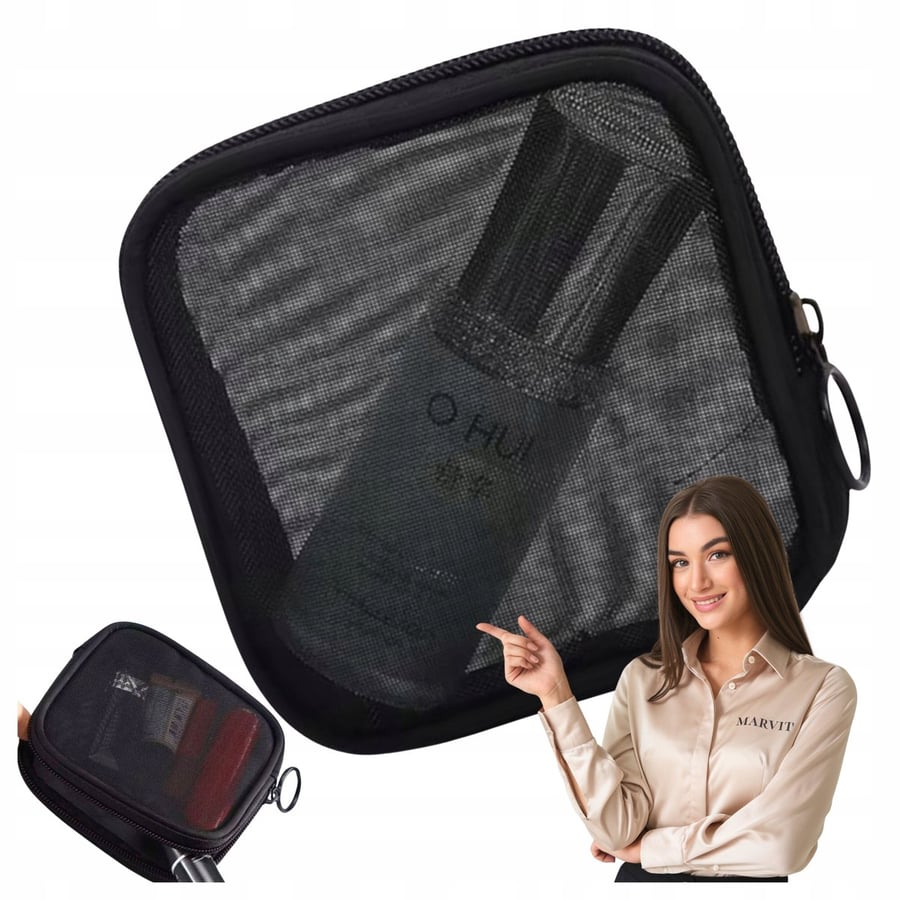 

Прозрачная дорожная косметичка для жидкостей в самолет, черная Items4now