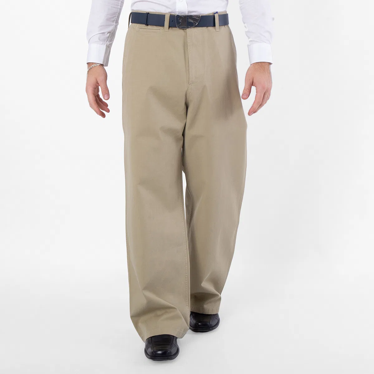 Брюки из хлопка с широкими штанинами Cotton Wide-Leg Trousers Burberry, Hunter
