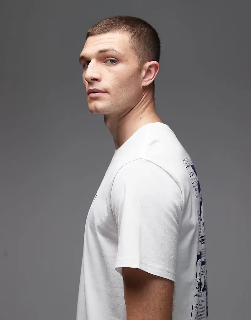 Футболка Levi's в стиле вестерн с графическим принтом на спине, свободного кроя, белый — фото 4