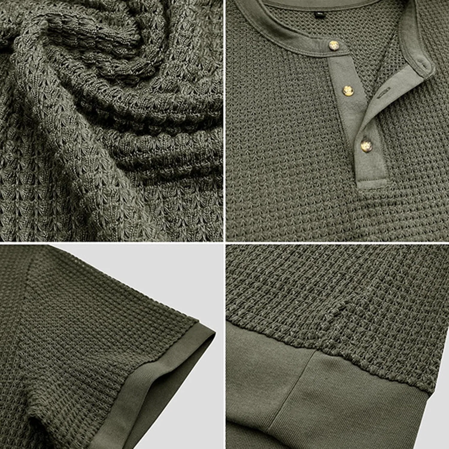 Мужская футболка с круглым вырезом длинным рукавом Golf, Army Green — фото 2