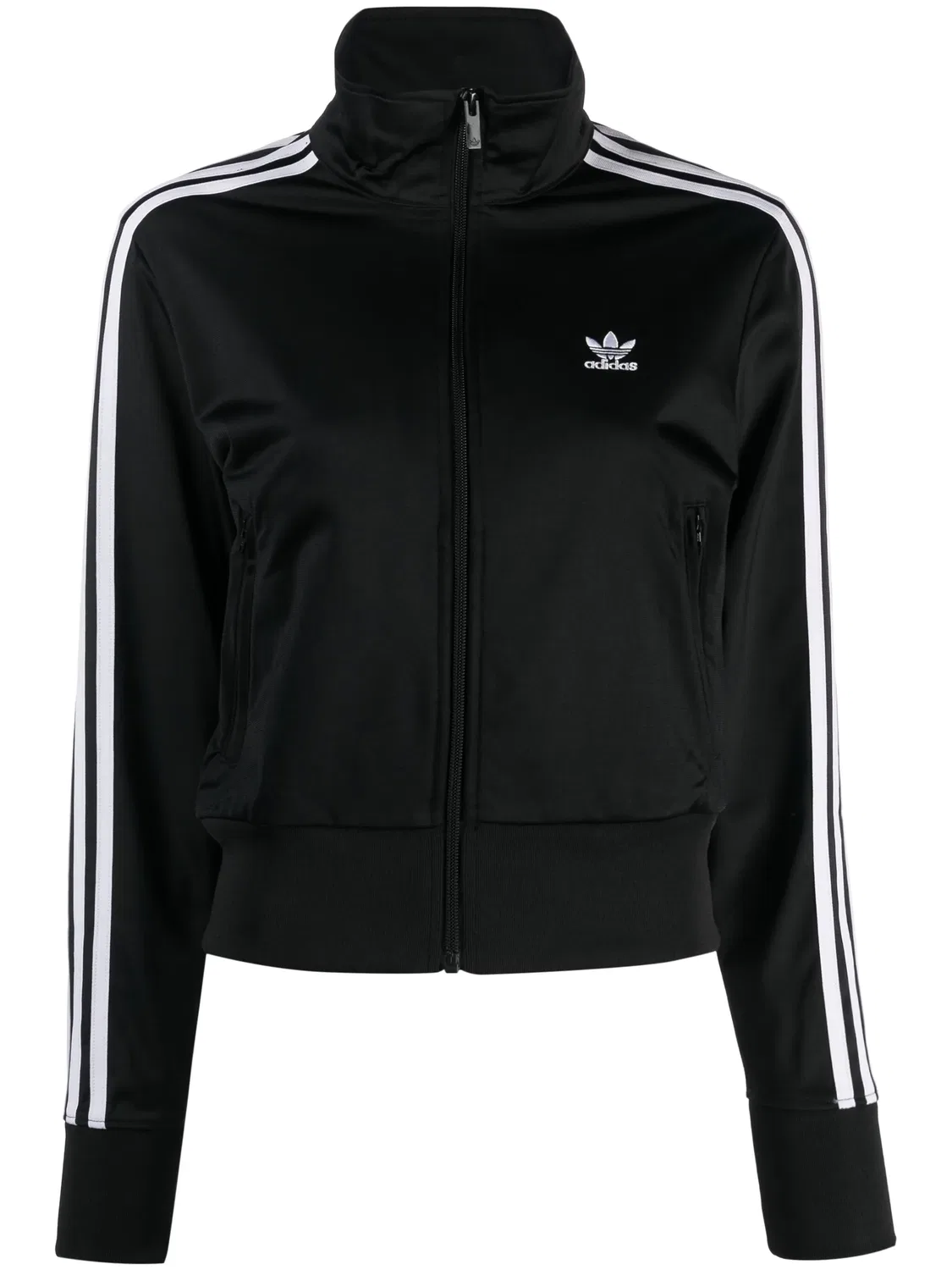 Короткая толстовка с застежкой и логотипом Trefoil Adidas, черный