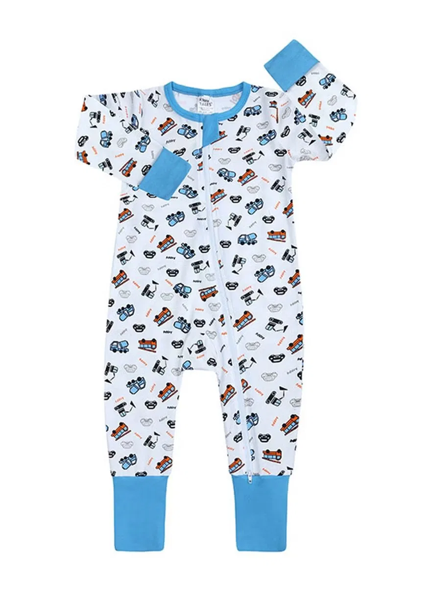 Боди-комбинезон с длинным рукавом пижама Baby onesie long leeve pajamas Kids Tales, синий