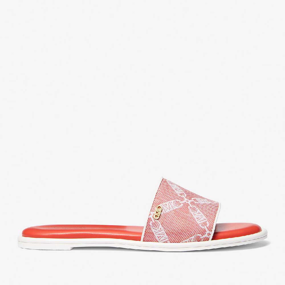 

Шлепанцы Michael Michael Kors Saylor Empire Logo Jacquard Slide, розовый/белый