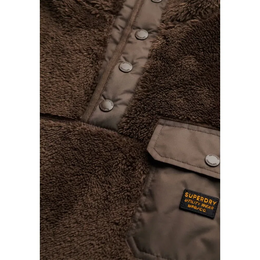 Свитшот на молнии Superdry High Pile, коричневый — фото 4