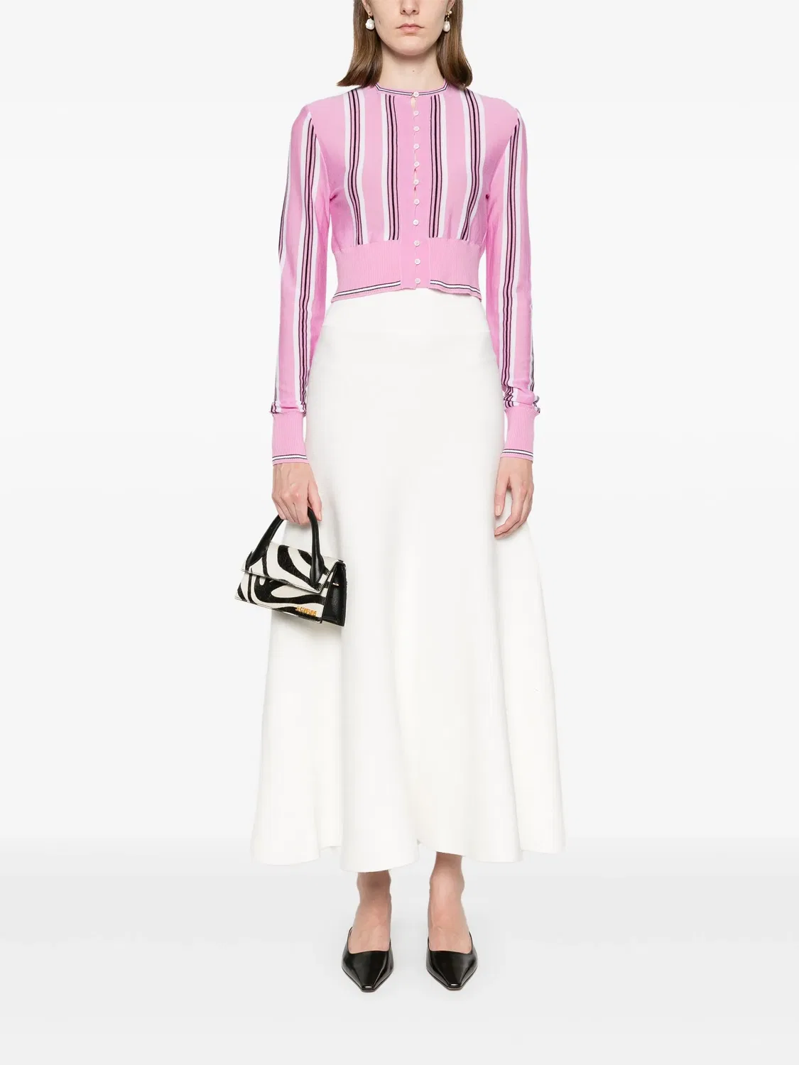 Кардиган Le Cardigan Spiaggia Jacquemus, розовый/черный/белый — фото 4