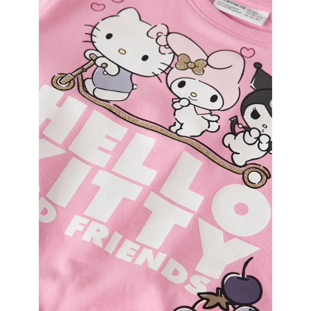 Детский свитшот для девочек с принтом Abara Hellok Name it, Pink — фото 4