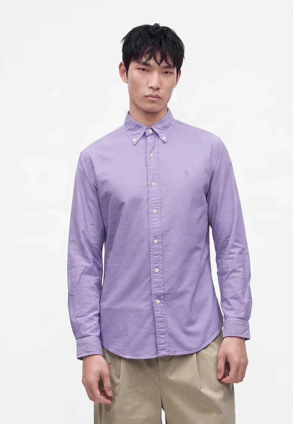 Рубашка-Оксфорд, сшитая на заказ, окрашенная в готовом виде Polo Ralph Lauren, Wisteria