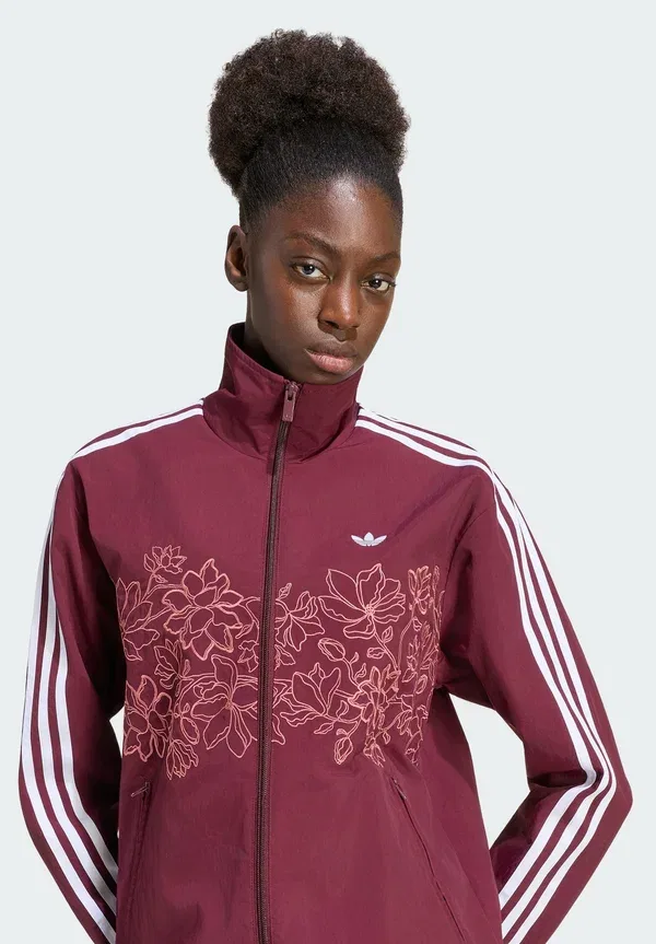 Свободная спортивная куртка Firebird с цветочным рисунком Adidas Originals, бордовый — фото 4