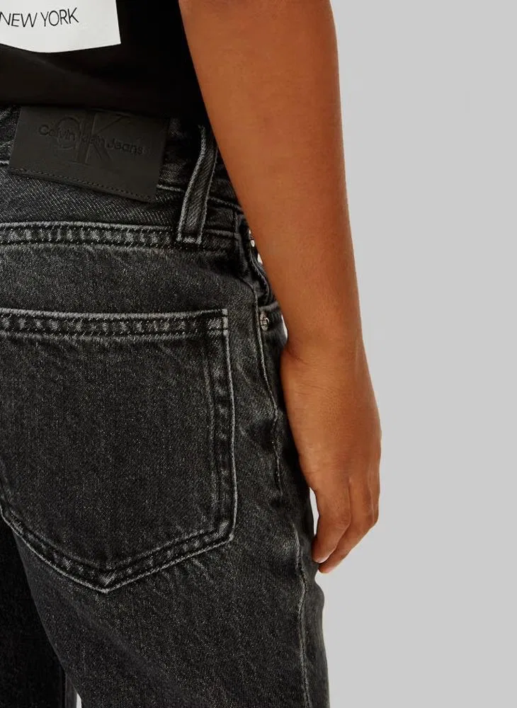 Джинсы прямого кроя для подростков Calvin Klein Jeans, черный — фото 4