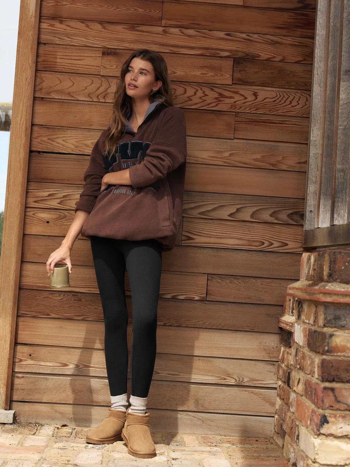 Леггинсы флисовые Cosy Fleece Next, черный — фото 2
