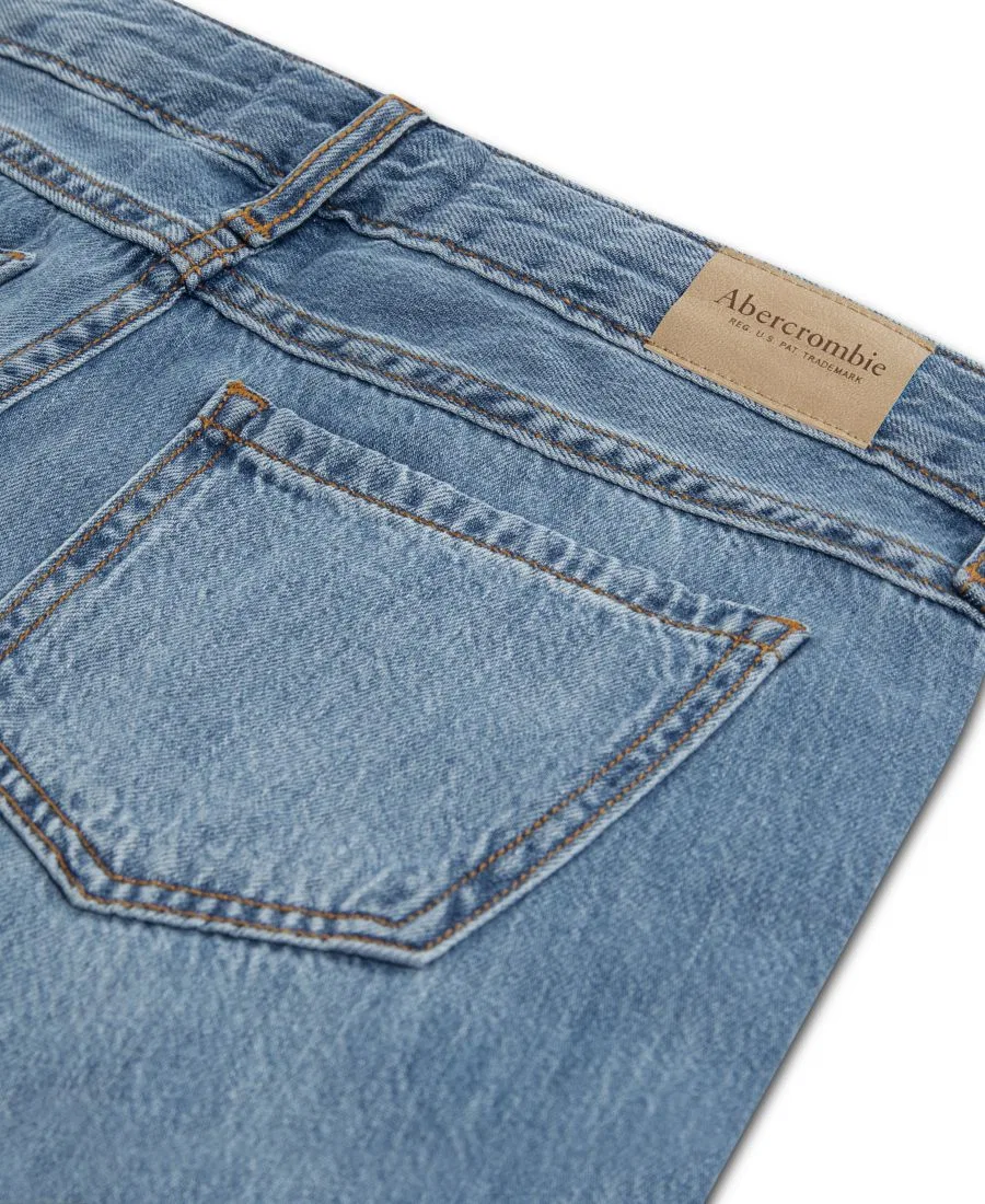 Детские джинсы свободного кроя с принтом бабочки abercrombie kids, Dark Blue — фото 4