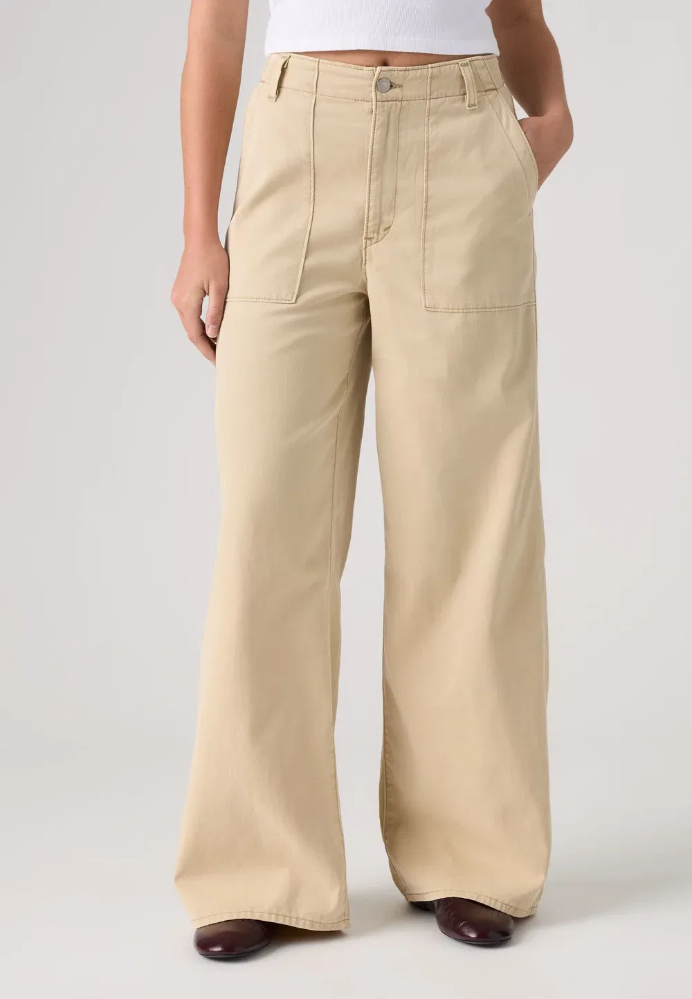 Укороченные брюки с широкими штанинами Levi'S, White Pepper