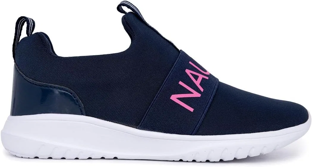 Детские кроссовки для девочек без шнуровки Nautica, Navy/Pink — фото 2
