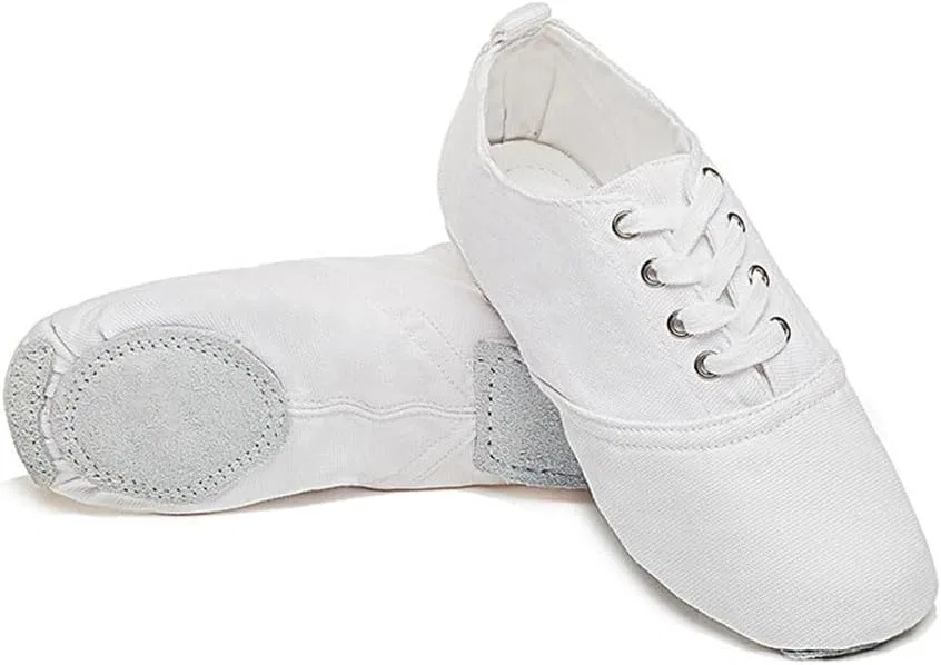 Детские джазовые ботинки для девочек на шнуровке MSMAX, Low-Top White