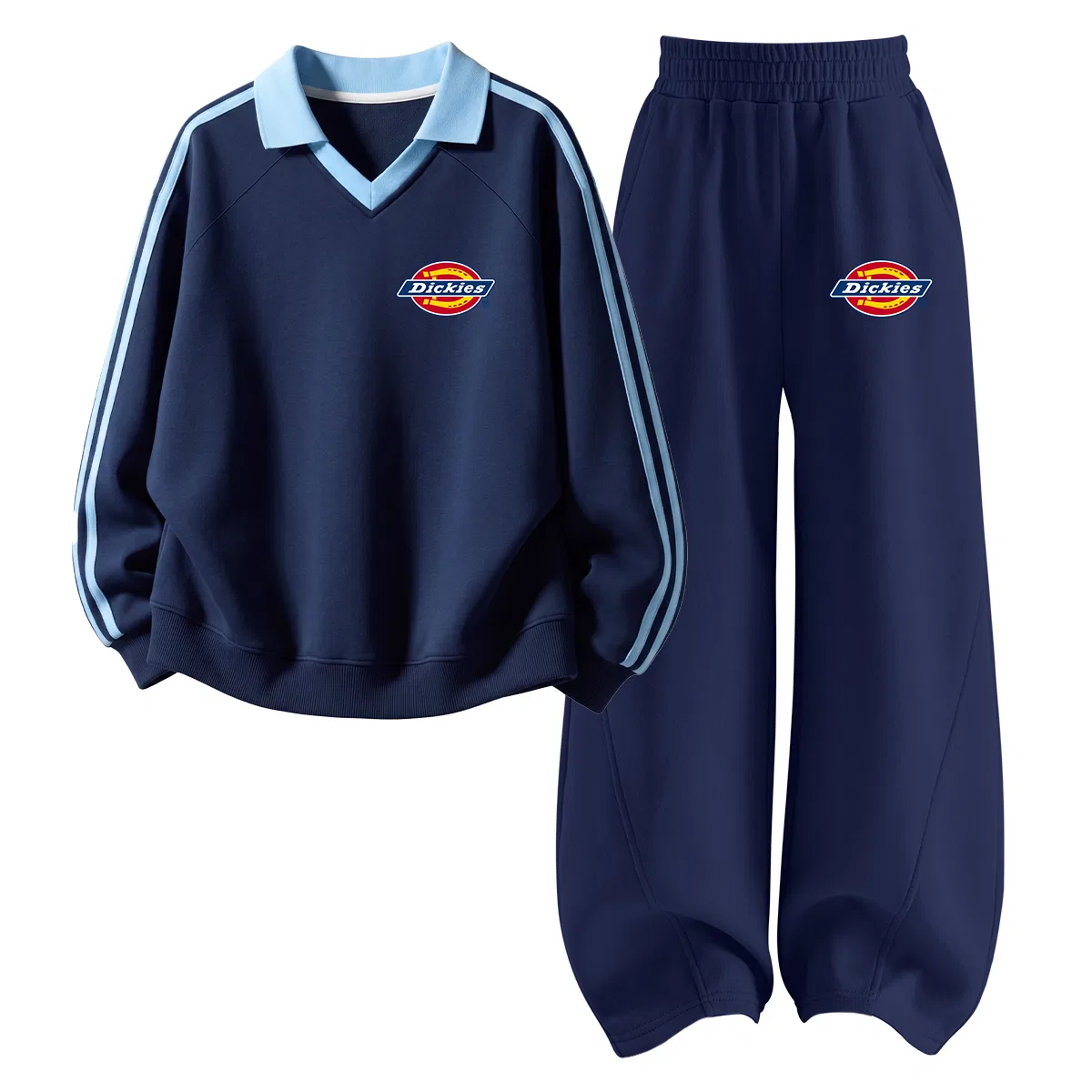 Детский спортивный комплект с поло-воротником Dickies, Ivory White/Navy Blue — фото 3
