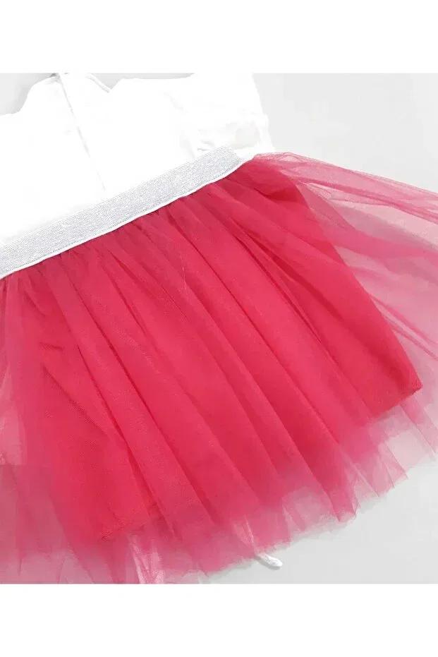 Детский комплект для девочек с принтом Smiling face belt-fastened tutu skirt summer two-piece girls' baby children's set Sönmez Baby, Red — фото 2