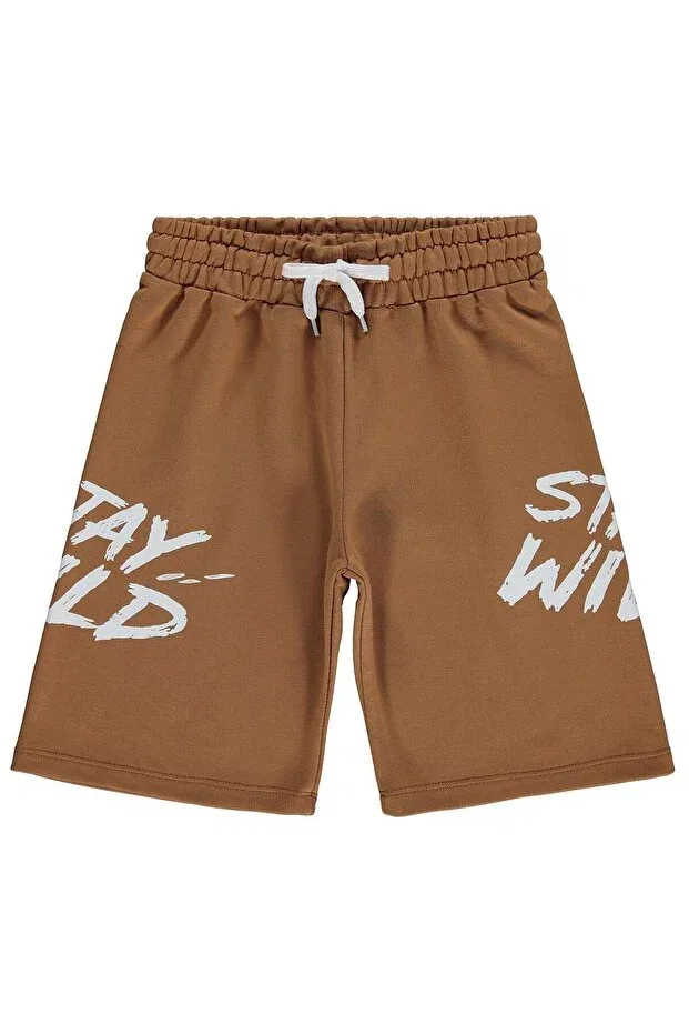 Детские шорты для мальчиков с принтом Stay Wild Printed Capri Civil Boys, Brown
