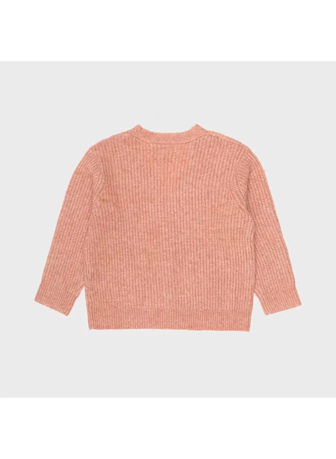 Кардиган вязаный с V-образным вырезом Zara, приглушенный розовый — фото 3