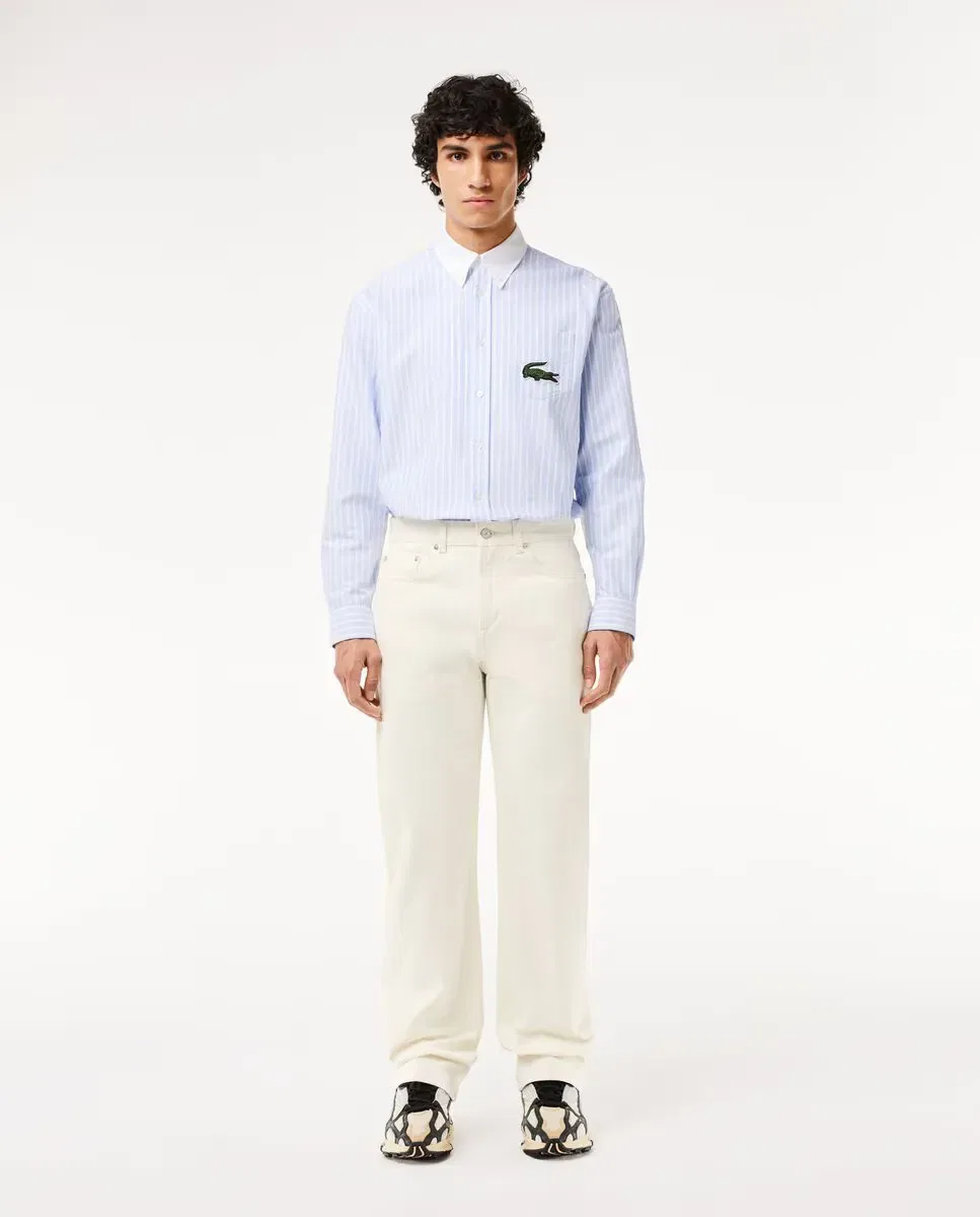 Джоггеры мужские Lacoste прямого кроя, 100% органический хлопок, бежевый