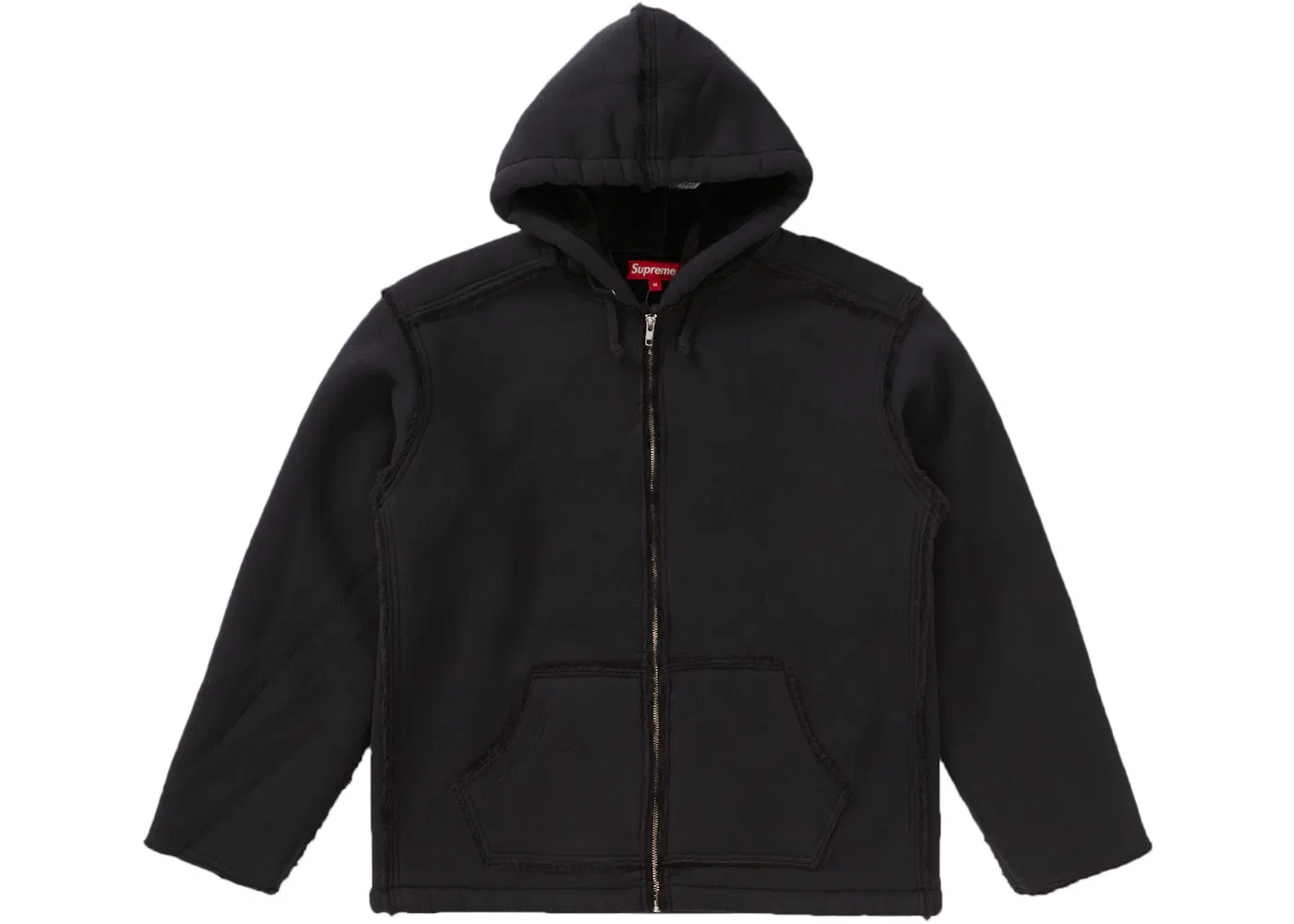 Мужская куртка с капюшоном из искусственного каракуля Supreme, Black — фото 2
