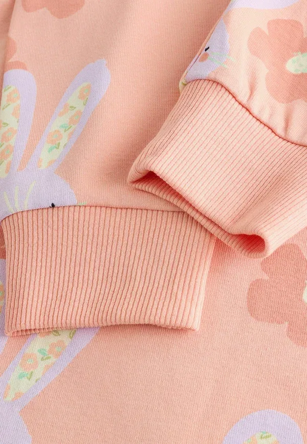 Пижама хлопковая Regular fit Easter Bunny Snuggle Pyjamas Set Next, Coral Pink Bunny, розовый — фото 3