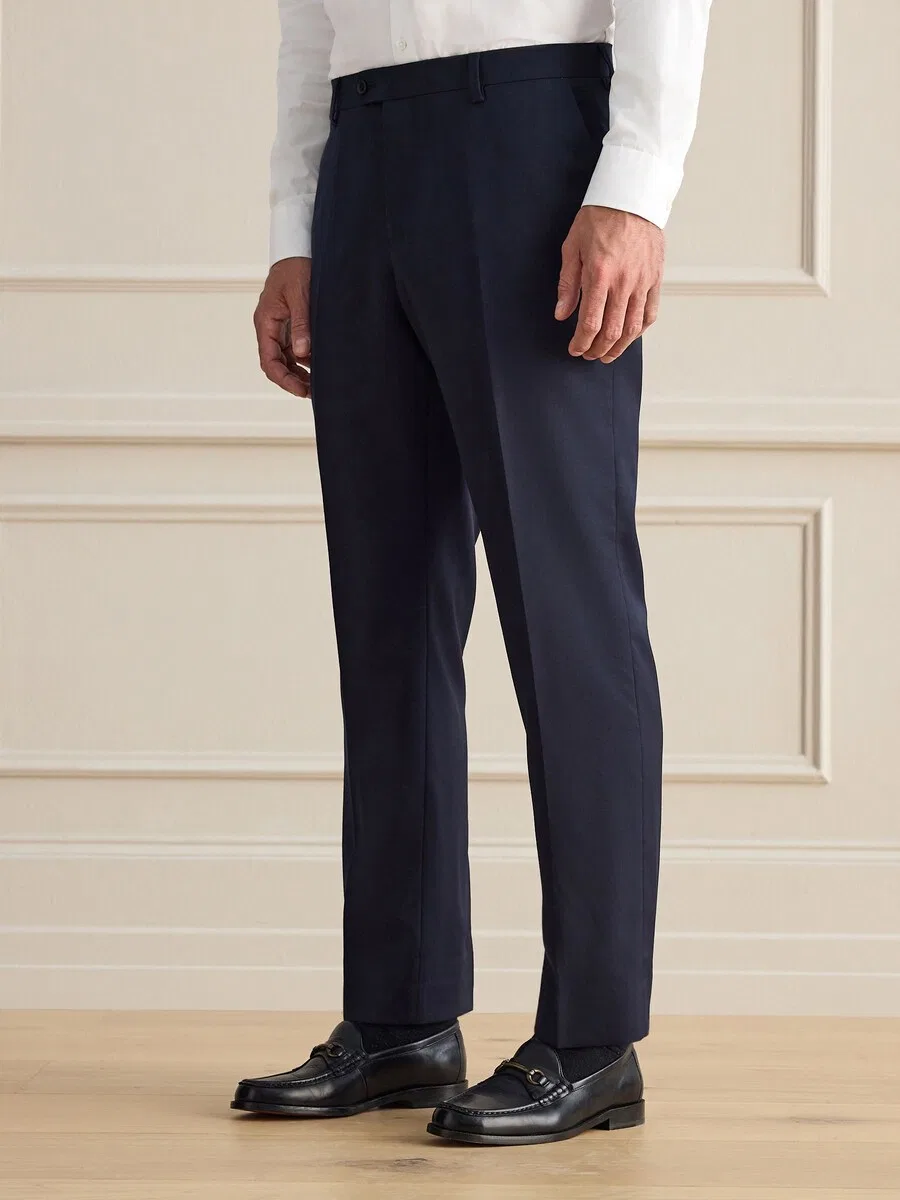 Брюки Next Regular Pleated Pants 'Signature' в темно-синем цвете — фото 2