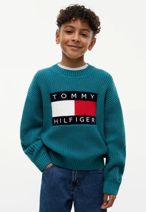 Джемпер с фотопринтом Tommy Hilfiger, бирюзовый — фото 2