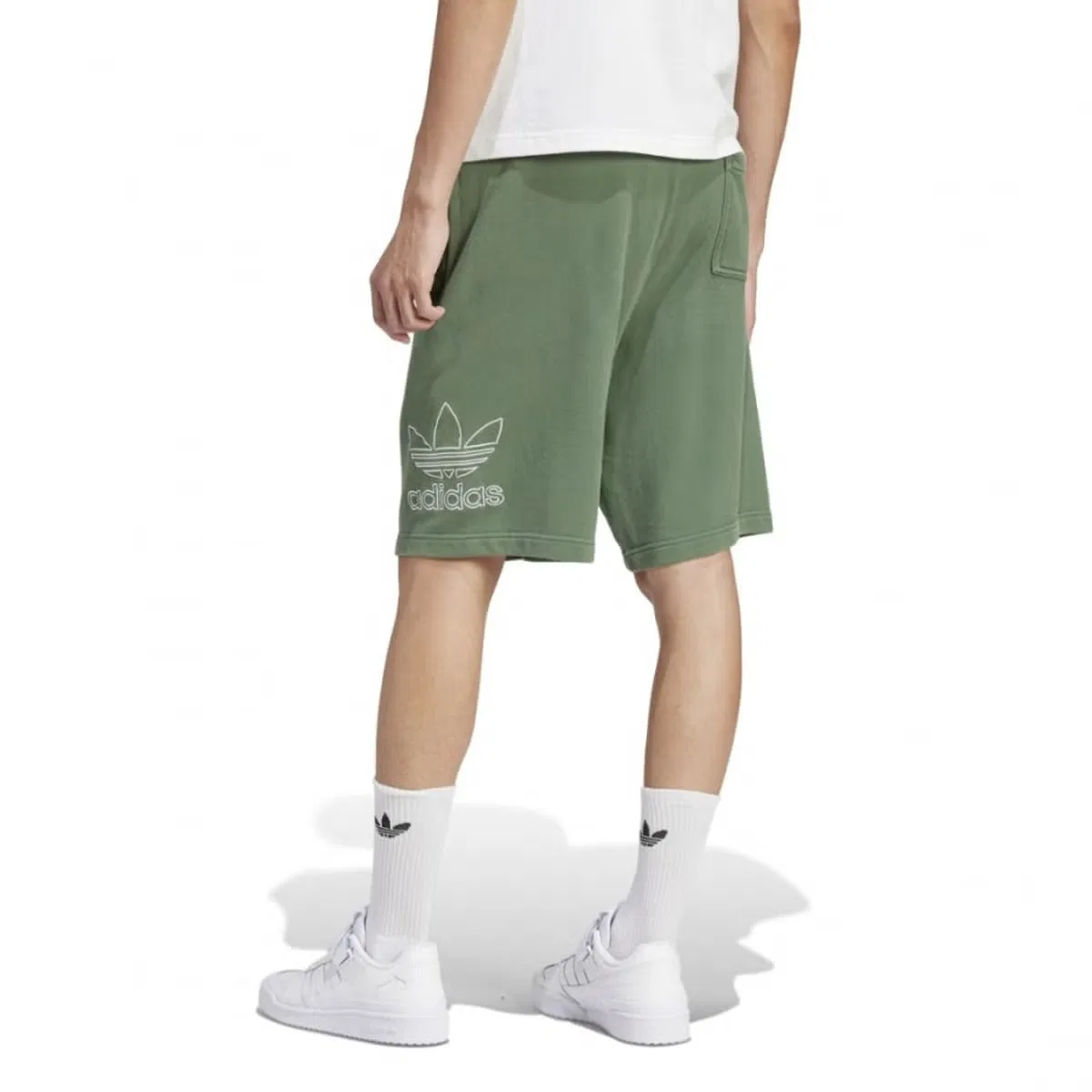 Шорты с принтом Adicolor Outline Trefoil Adidas, зеленый — фото 3
