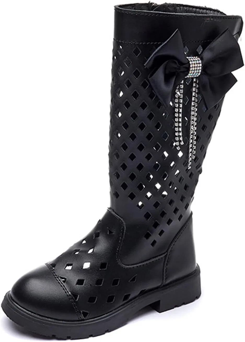 Детские сапоги для девочек с принтом Tall Riding Boots BININBOX, Black