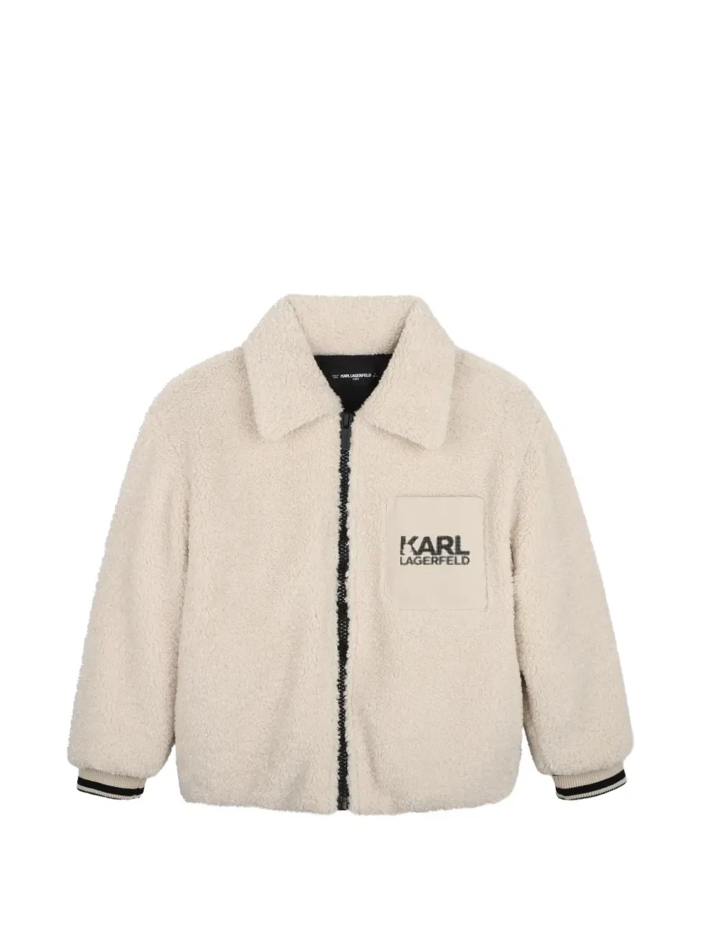 Куртка из шерпы с нашивкой-логотипом Karl Lagerfeld Kids, белый